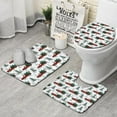thumbnail image 1 of Red Christmas Truck and Tree Pattern Bathroom Rugs Sets 3 Piece,Toilet Cover Set,Absorbent Non Slip Bathroom Mats Sets with U-Shaped Contour Rug Toilet Rug Set, 1 of 5