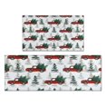 thumbnail image 1 of Red Christmas Truck and Tree Pattern Kitchen Rugs Sets Of 2,Anti Fatigue Kitchen Mat Rugs Non Slip Washable,Decorative Kitchen Floor Mats for Kitchen,Sink,Laundry,17"x30"+17"x47", 1 of 7