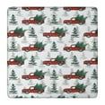 thumbnail image 1 of Red Christmas Truck and Tree Pattern Square Fitted Tablecloth with Elastic Edge,Square Table Cover,Washable Elastic Table Cover for Home Kitchen Party Decor 36"x36", 1 of 6