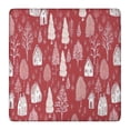thumbnail image 1 of Red Christmas Village Pattern Square Fitted Tablecloth with Elastic Edge,Square Table Cover,Washable Elastic Table Cover for Home Kitchen Party Decor 36"x36", 1 of 6
