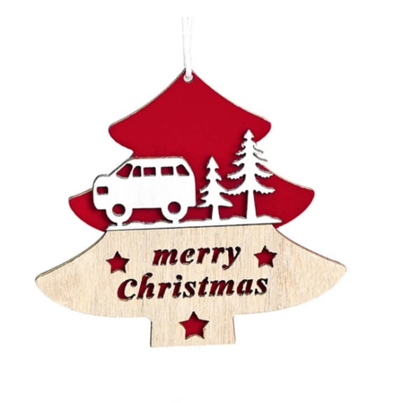 Red Christmas Wooden Tree Ornament Red For Mall Window Decor Holiday Home Xmas Party Festive Decoration Supplies Seasonal Decor