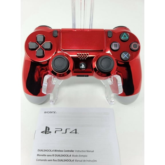 Red Chrome Custom PS4 Playstation 4 Wireless Controller with Matching Touchpad