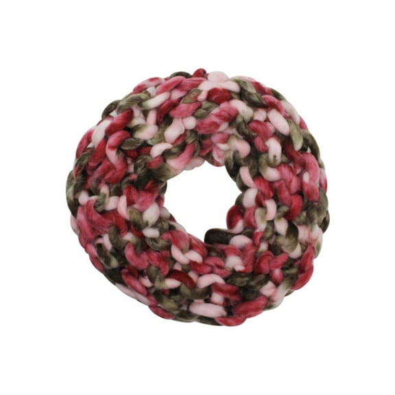 Red Chunky Rope Knit Neck Warmer Infinity Scarf