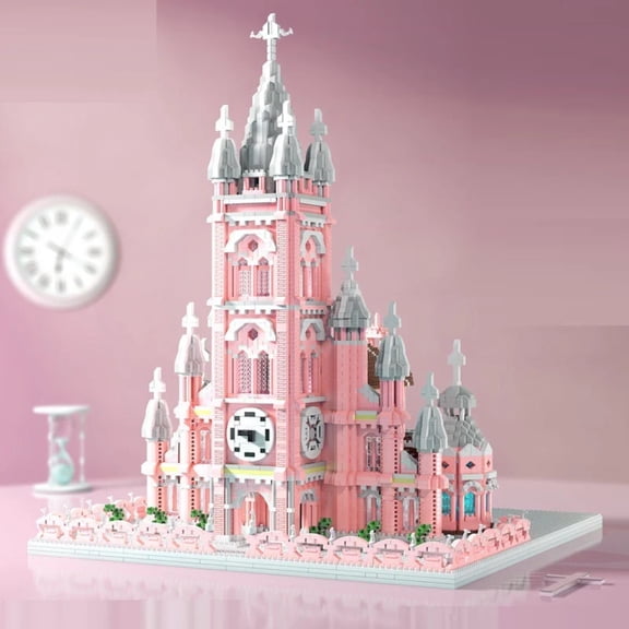 Red Church Model Decompression Building Blocks Educational Toys