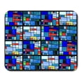 thumbnail image 1 of Red Church Stained Glass Window Pattern Blue Tone Brown Interior Cross Mousepad Mouse Pad Mouse Mat 9x10 inch, 1 of 3