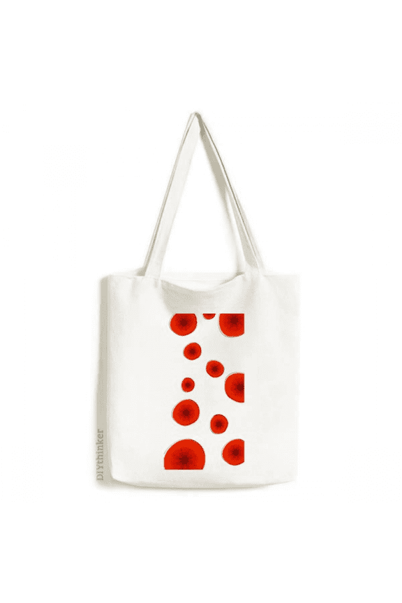 Red Circle Flowers Art Painting Tote Canvas Bag Shopping Satchel Casual Handbag