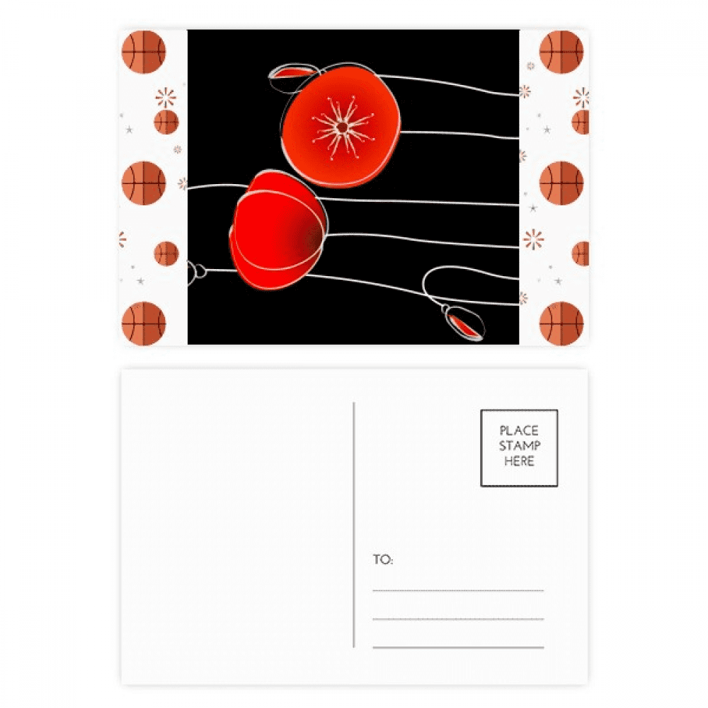 Red Circle Flowers Line Art Corn  Basketball Postcard Set Thanks Card Mailing Side 20pcs