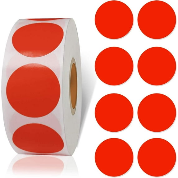 Red Circle Stickers 1000Pcs Dot Stickers, 1 Inch Round Color Coding ...
