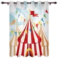 thumbnail image 1 of Red Circus Curtains Retro Circus Living Room Decor Curtains Bedroom Window Drapes Curtains for Kitchen, 1 of 6