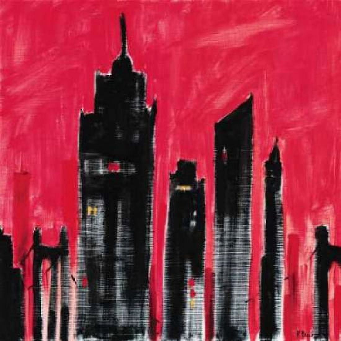 Red Cityscape Canvas Art - Paul Brent (24 x 24)