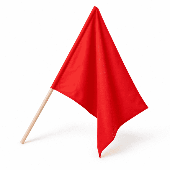 Red Classic 24 x 30 Inch Racing Flag with 30 Inch Wooden Pole for Motorsports