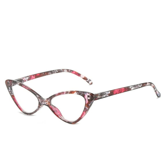 Red Classic Cat Eye Reading Glasses for Women, Blue Light Blocking Retro Readers 1.0, Ladies Plastic Spring Hinge Presbyopia Glasses +1.00