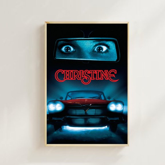 Red Classic Sports Car Haunted Machine Slasher Horror Wall Art, Unframed Poster