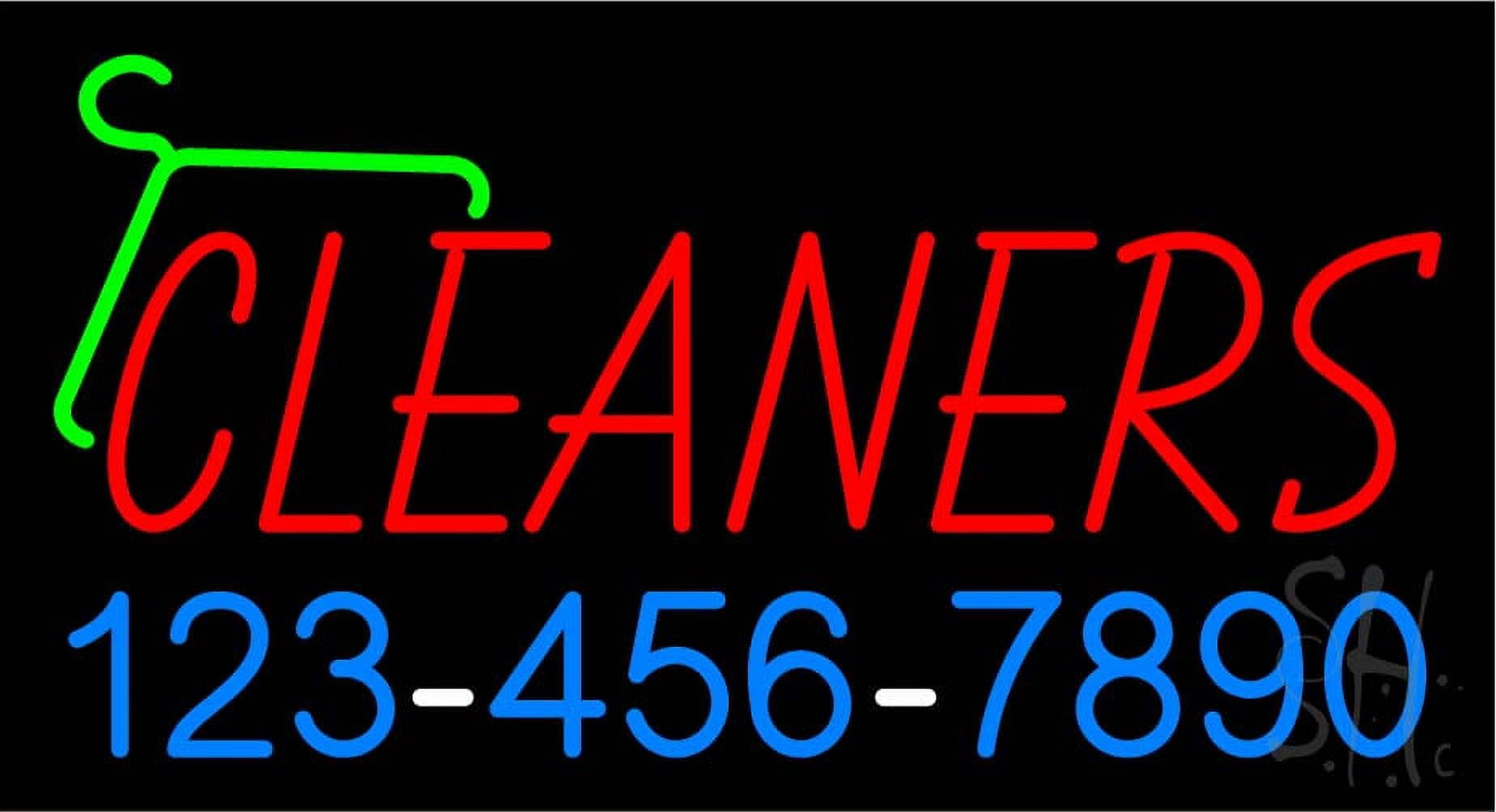 Red Cleaners Phone Number Logo LED Neon Sign 13" Tall x 24" Wide ...