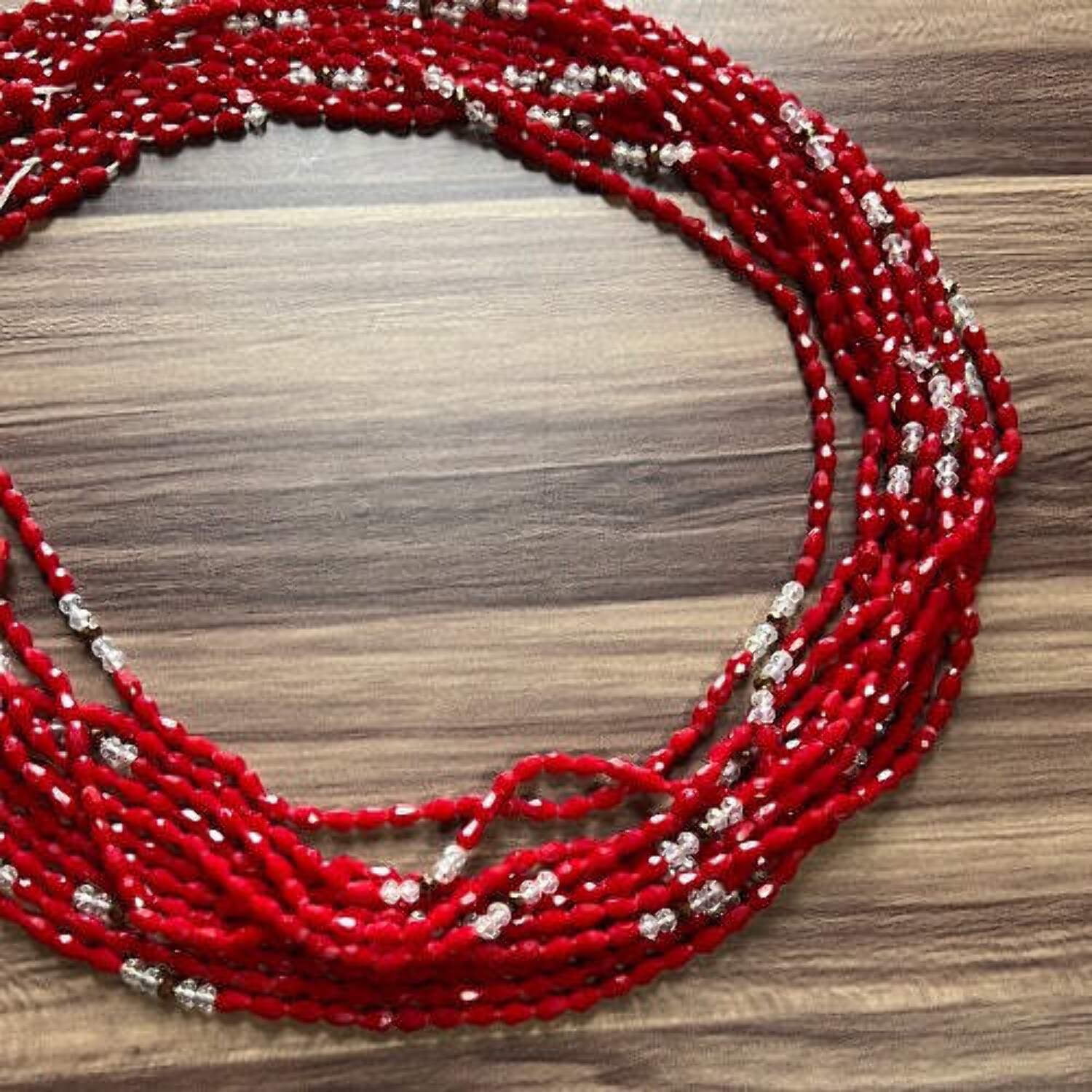 Red Clear crystal Waist Beads Walmart
