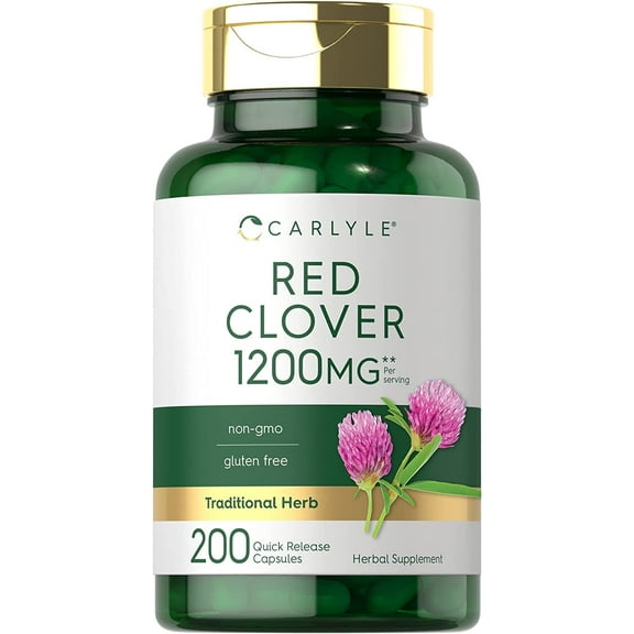 Red Clover Blossom 1200mg | 200 Capsules for Men and Women | by Carlyle