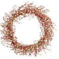 thumbnail image 1 of Red Co. 30” Light-Up Christmas Wreath with Red and Cream Pip Berries, Battery-Operated LED Lights with Timer, 1 of 6