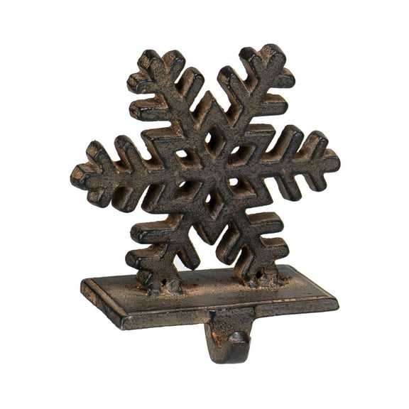 Red Co. 5" Decorative Cast Iron Stocking Holder with Hook in Old Bronze Finish – Snowflake