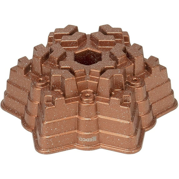 Red Co. 8 Cup Non-Stick Cast Aluminum Snowflake Fluted Tube Cake Baking Pan, 9.5-inch