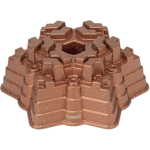 Red Co. 8 Cup Non-Stick Cast Aluminum Snowflake Fluted Tube Cake Baking Pan, 9.5-inch