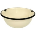 thumbnail image 1 of Red Co. Set of 4 Enamelware Metal Classic 20 oz Round Cereal Bowl, Distressed Cream/Black Rim, 1 of 8