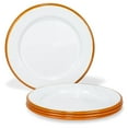 thumbnail image 1 of Red Co. Set of 4 Enamelware Metal Classic 8" Round Salad Plate, Solid White/Orange Rim, 1 of 7