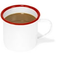 thumbnail image 1 of Red Co. Set of 6 Enamelware Metal Medium Classic 12 Oz Round Coffee and Tea Mug with Handle, Solid White/Red Rim, 1 of 9