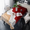 thumbnail image 1 of Red Coastal Beach Table Cloth Waterproof Tablecloths, Farmhouse Abstract Ocean Waves Striped Tablecloth Dining Table Cover for Kitchen Party Tabletop Outdoor, Rectangle Tablecloth 54x108 Inch, 1 of 9