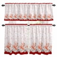 thumbnail image 1 of Red Coastal Shell Kitchen Curtains Sets for Windows 24 Inch Length, Nautical Seahorse Coral Stripes Rod Pocket Window Treatments Tier Curtains and Valances Set for Bedroom/Bathroom, 1 of 8