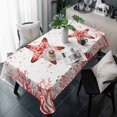 thumbnail image 1 of Red Coastal Starfish Table Cloth Waterproof Tablecloths, Summer Ocean Coral Sea Fish Abstract Tablecloth Dining Table Cover for Kitchen Party Tabletop Outdoor, Rectangle Tablecloth 54x108 Inch, 1 of 9