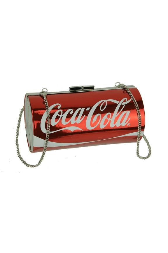 Red Coca-Cola Classic Can Barrel Bag with Removable Strap