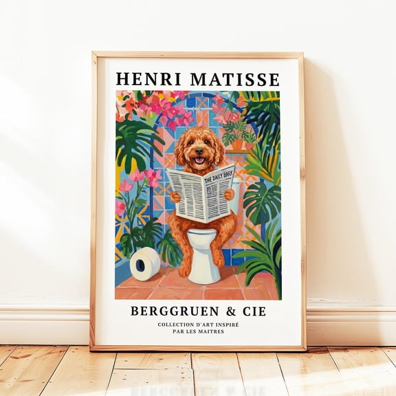 Red Cockapoo Bathroom Dog Wall Art Home Decor