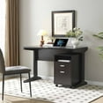 thumbnail image 1 of Red Cocoa Home Office Desk with Modesty Panel   Detached Locking File Cabinet  2 Drawers  Cubby Shelf  on Rolling Wheels, 1 of 10