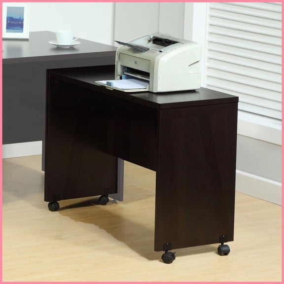 Red Cocoa Mobile Coffee Table for Home Office, 4 Lockable Wheels & Wood-Crafted Finish