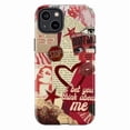thumbnail image 1 of Red Collage Aesthetic Phone Case, Retro Love Quote Art iPhone Cover, Vintage Romantic Artistic Protective Case for iPhone 17 16 15 14 13 12 11 Pro Plus Mini, 1 of 6