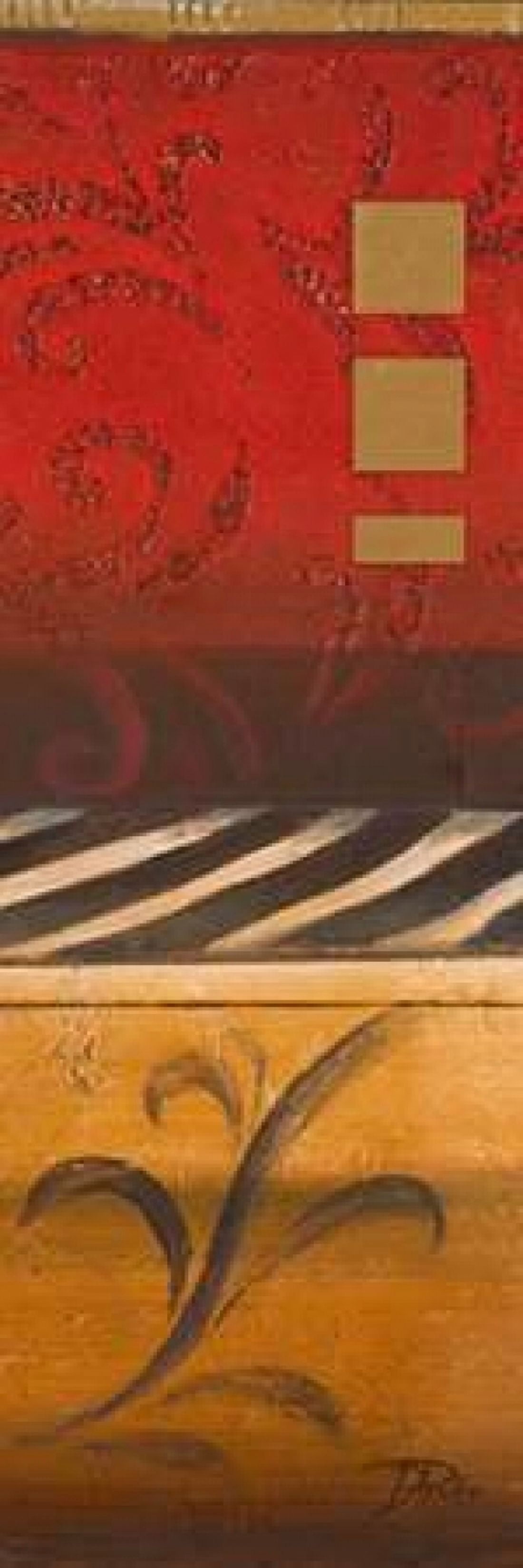 Red Collage I Canvas Art - Patricia Pinto (8 x 24)