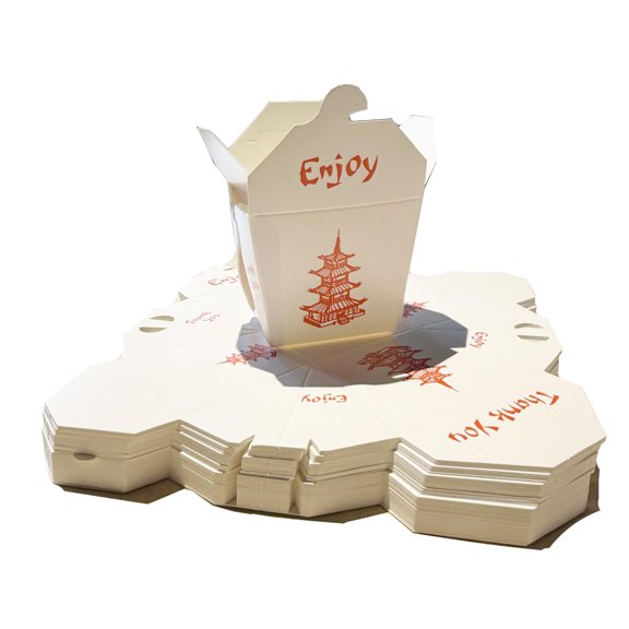 Red Collapsible Paper Food Container 16oz 50 Pack