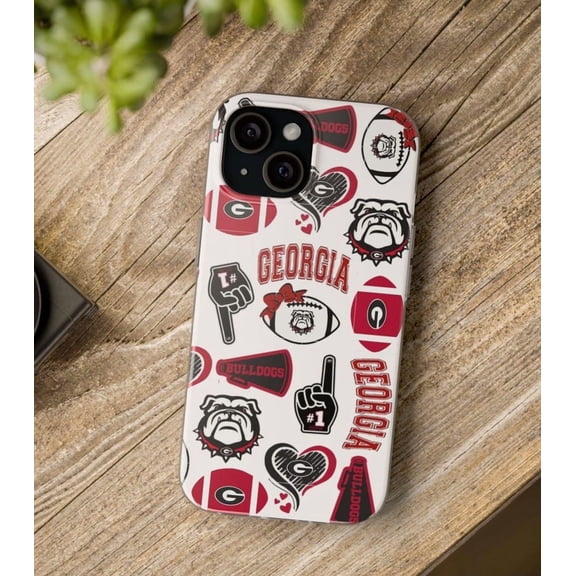 Red College Team Spirit Football Phone Case with iPhone 11 to 16 Pro Max Game Day Gift