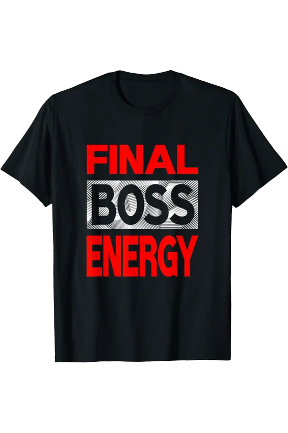 Red Color Final-Boss-Energy Red Graphic T-Shirt