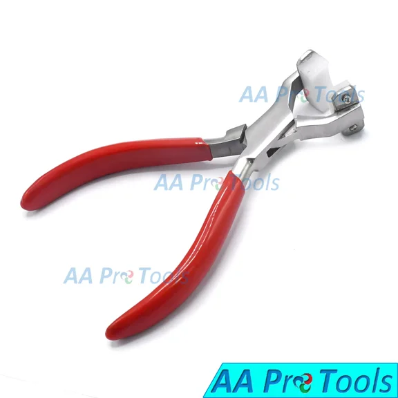 Red-Color Flat Nose Pliers Double Nylon Jaws Optical Jeweler Making Tools