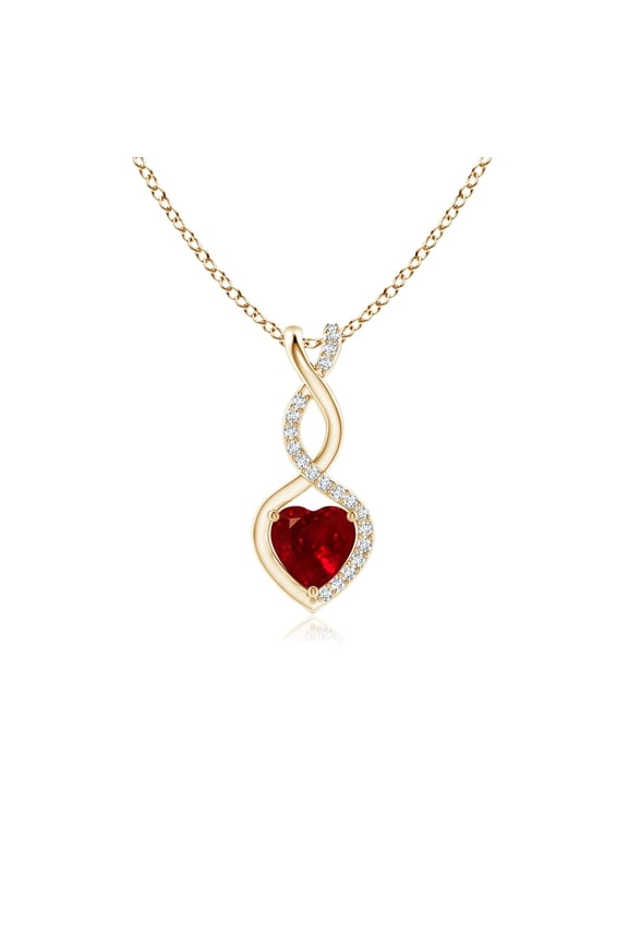 Red Color Infinity Heart Pendant - Gold Plated Gift