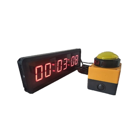 Red Color Wall Alarm Clock With Push Button Timer, Clock For Games, 1.8"