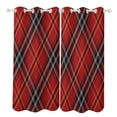 thumbnail image 1 of Red Colored Diamond Grid 2 Panels Blackout Curtains for Bedroom Living Room Drapes Kitchen Room Window Blackout Curtain Grommet, 1 of 6
