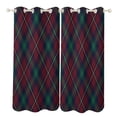 thumbnail image 1 of Red Colored Diamond Grid Blackout Curtains Window Drapes Room Darkening Thermal Insulated Grommets Blackout Curtains, for Living, Dining, Bedroom,2 Panels, 1 of 6