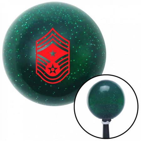 Red Command Chief Master Sergeant Green Metal Flake Shift Knob with M16 x 1.5 Insert