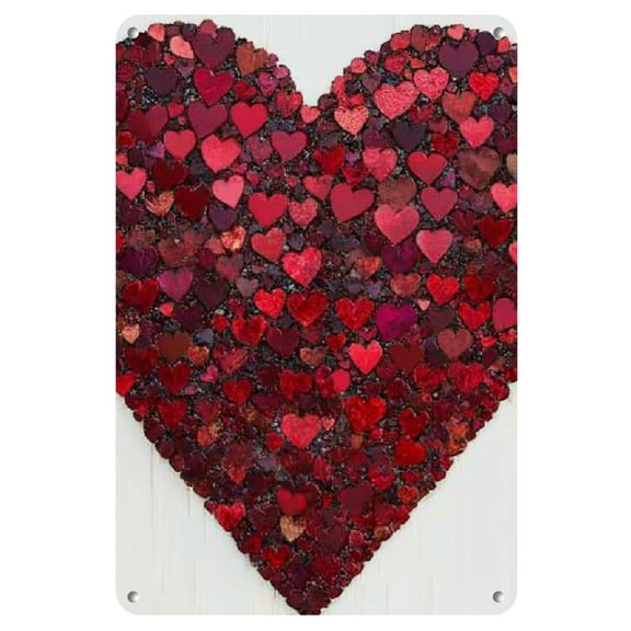 Red Confetti Hearts Wall Art Decor - Vibrant Iron Heart-Shaped Design, Easy to Hang, Perfect for Living Room, Bedroom, Kitchen, Office, and Bar, Decorative Wall Art | Modern Decor