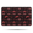 thumbnail image 1 of Red Controllers Games Icons Black Pattern Bathroom Rugs Mat,Non Slip Microfiber Bathroom Rug,Rubber Backing,Soft Bathroom Mats for Bathroom Floor,Tub and Shower,20x32in(50x80cm), 1 of 5
