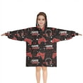 thumbnail image 1 of Red Controllers Games Icons Black Pattern Blanket Hoodies for Kids 6-13YR Oversize Wearable Blanket Hoodies for Boys Girls Teens, 1 of 7
