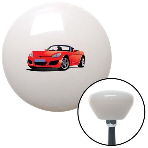 Red Convertible White Retro Shift Knob with M16 x 1.5 Insert Shifter Auto Manual Brody