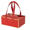 thumbnail image 1 of Red Cookie Boxes 8 Pack of Bakery Boxes Gift Boxes with Leather Handles 5x7x3 inch, 1 of 1